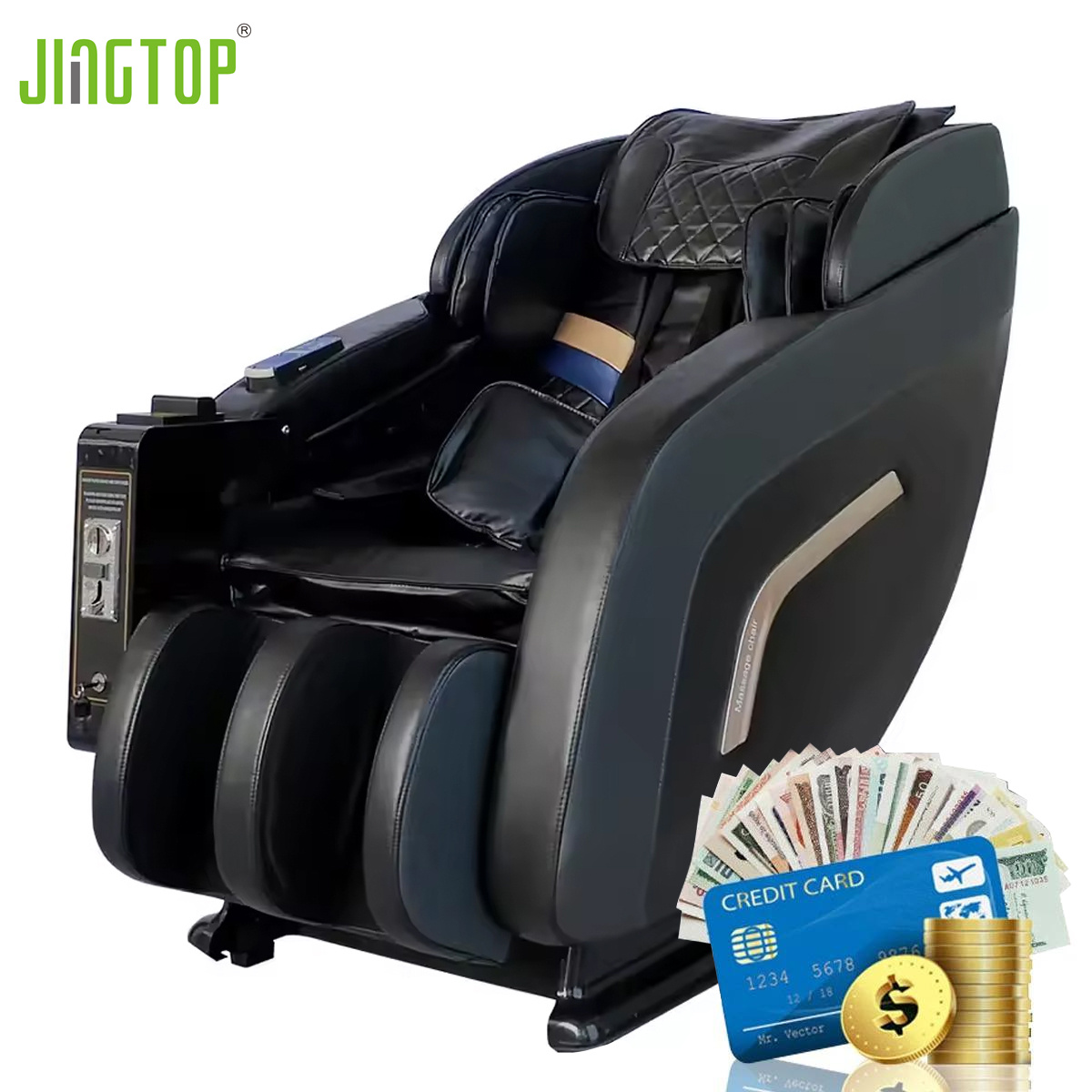Εμπορική καρέκλα μασάζ αυτόματης πώλησης 3D μηδενικής βαρύτητας που λειτουργεί με νομίσματα 